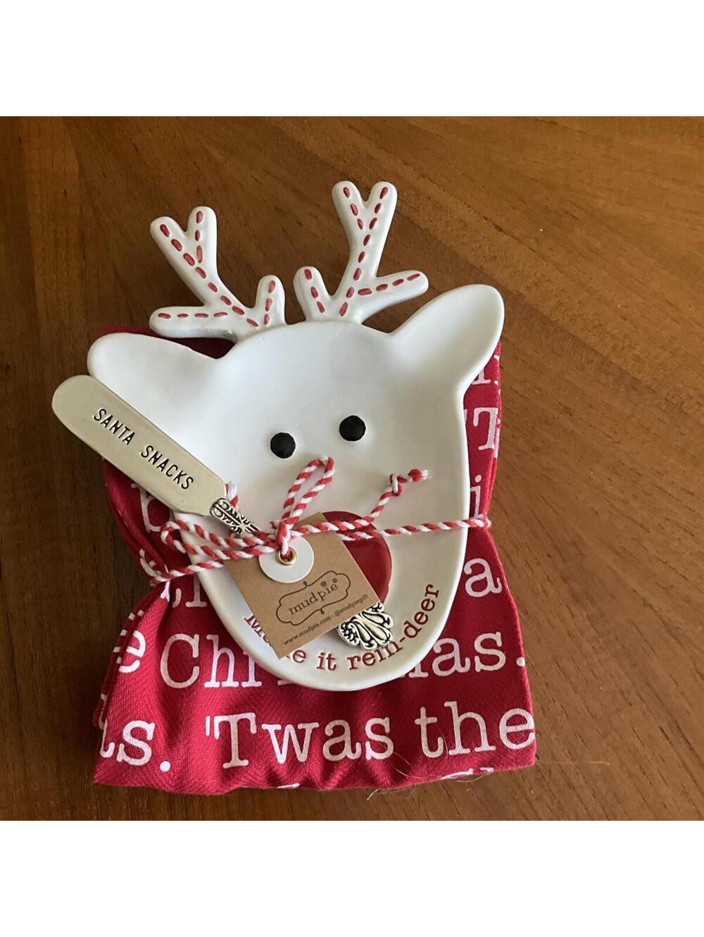 Mud Pie Christmas Reindeer Dish Set NEW